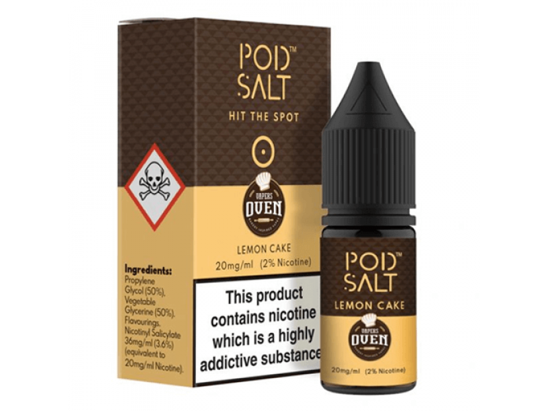 Pod Salt Lemon Cake Nicotine Salt E Liquid | 10ml Bottle
